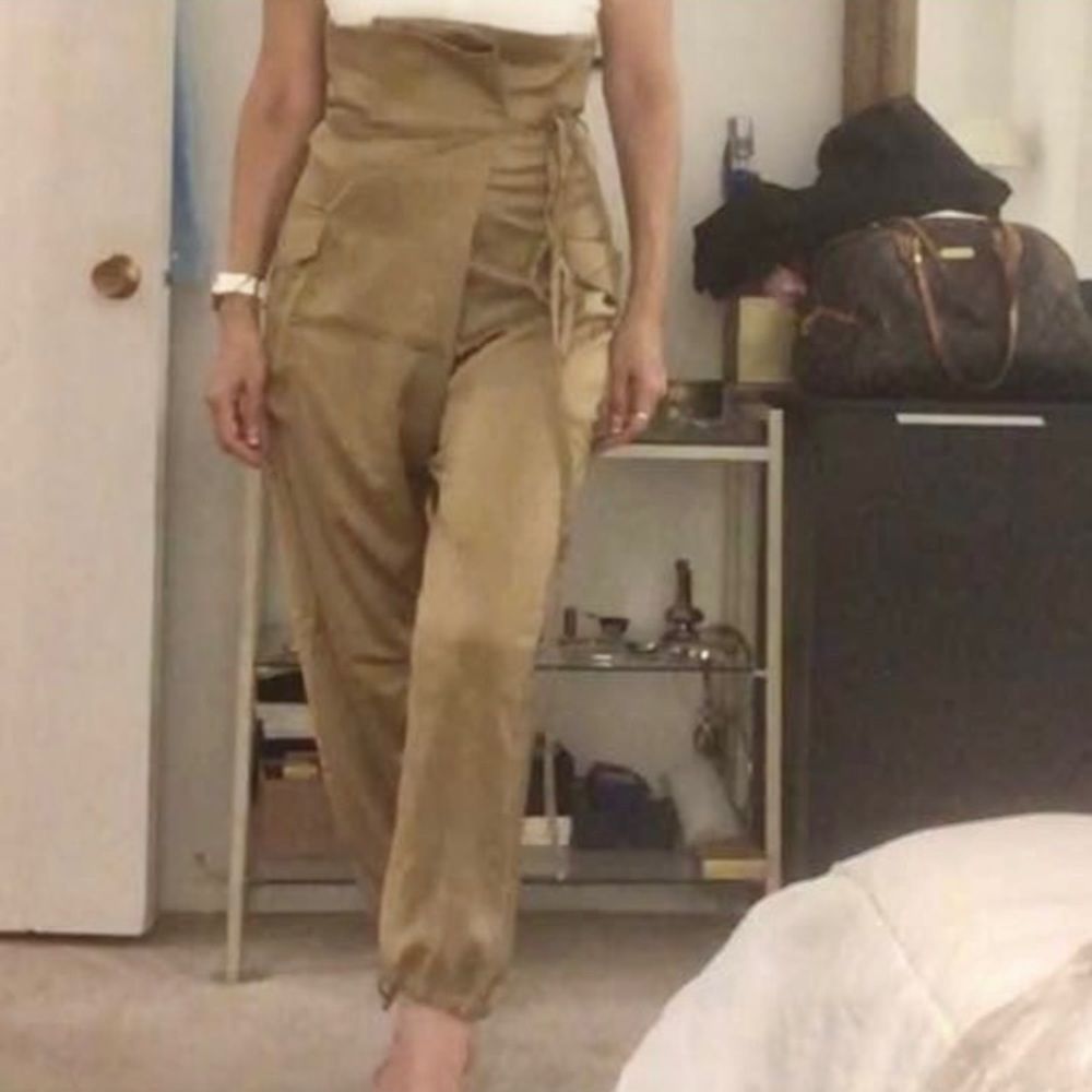 Simonett Retrovi high waist utility pants in brown S/M